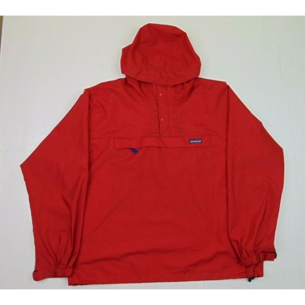 Patagonia Red Pullover Anorak Jacket with Hood